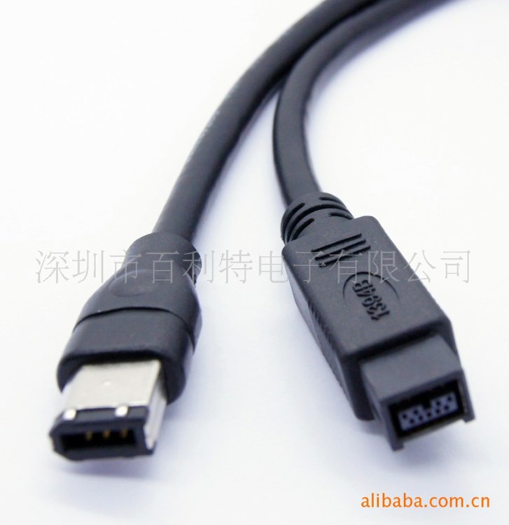 【優價供應 價格實惠】1394B 火線 800mbps 9對6 黑色 連接線