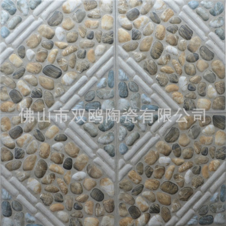 園林泳池岸上專用瓷磚,鵝卵石系列防滑磚 300x300 3D012 四件組合