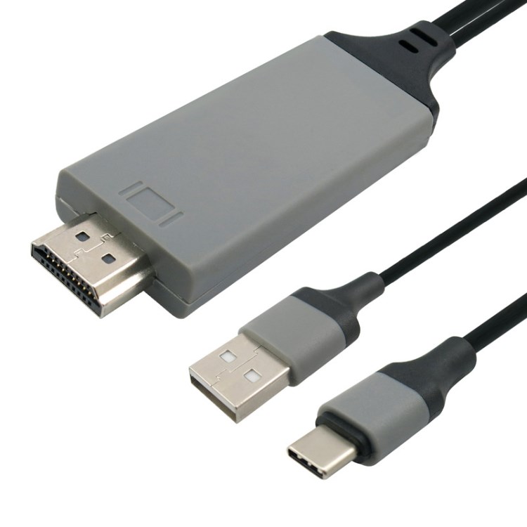 GALAXY S8轉(zhuǎn)接線USB type-c轉(zhuǎn)hdmi帶供電 4K30Hz手機(jī)電腦高清線2M