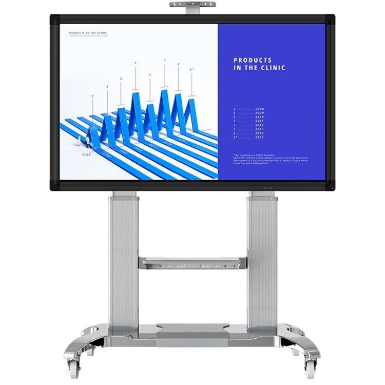 NB cf100電視移動(dòng)推車支架掛架落地移動(dòng)支架通用加厚銀黑65-100寸