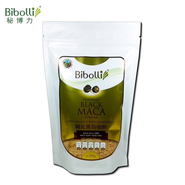 秘博力(Bibolli)秘魯瑪卡 瑪咖 maca 秘魯糊化黑瑪咖粉 500克