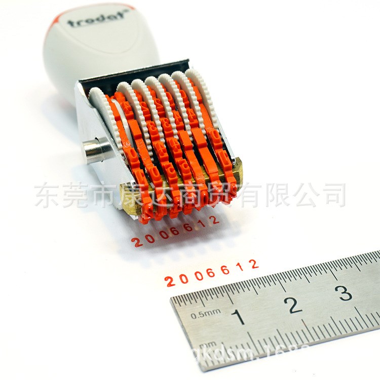 7位數字皮帶轉輪印章2.5mm字高定制總寬約18MM批號章廠家直銷