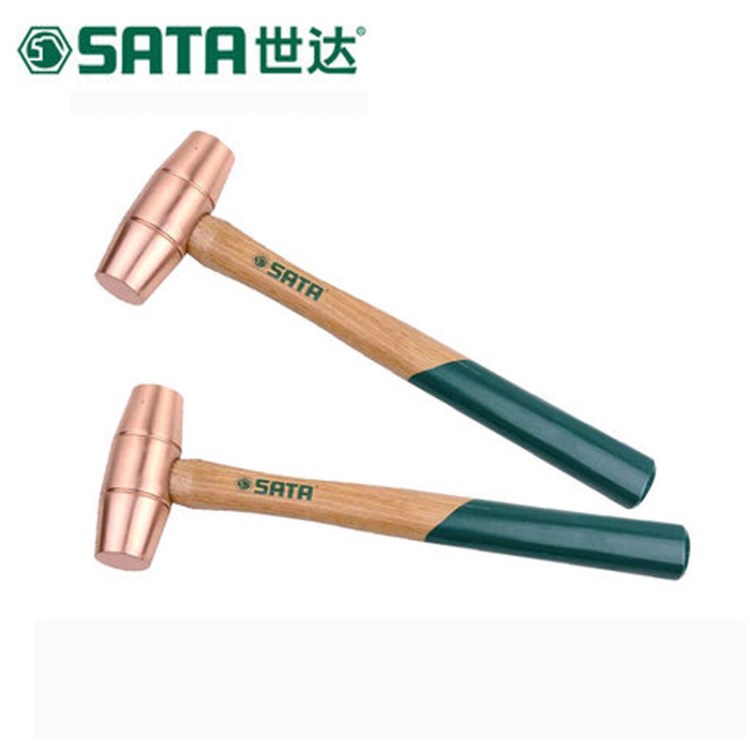 胡桃木柄铜锤 1磅_92361_世达/SATA