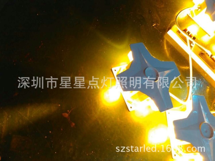 LED十字星光燈大功率LED點光源4w5w樓宇星星燈單色七彩十字星光燈