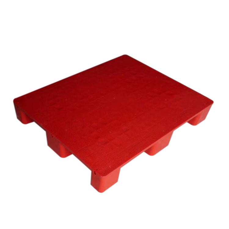 紅色系列平板九腳托盤叉車托盤超市專用紅色塑料墊板倉庫物料托盤