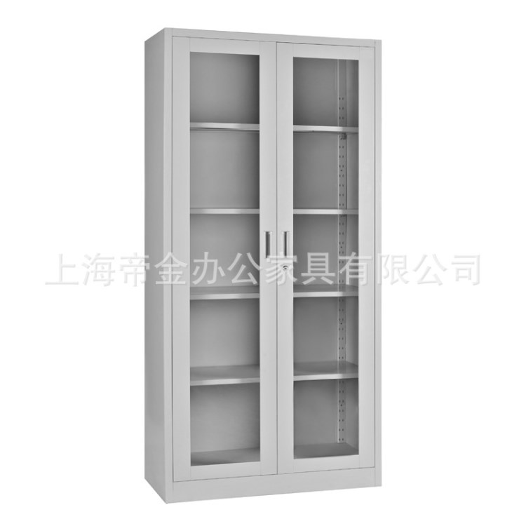 廠家直銷：通體玻璃開門文件柜 上海鐵皮柜 鋼制資料柜