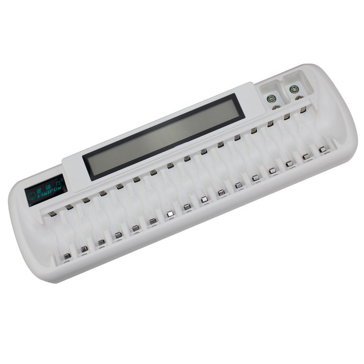 廠家直銷，16槽液晶顯示智能5號7號鎳氫電池充電器帶9V充電