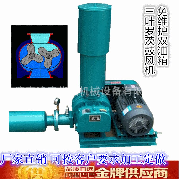 生產(chǎn)三葉羅茨鼓風(fēng)機(jī)污水曝氣 鼓風(fēng)曝氣風(fēng)機(jī) 魚塘底部增氧風(fēng)機(jī)
