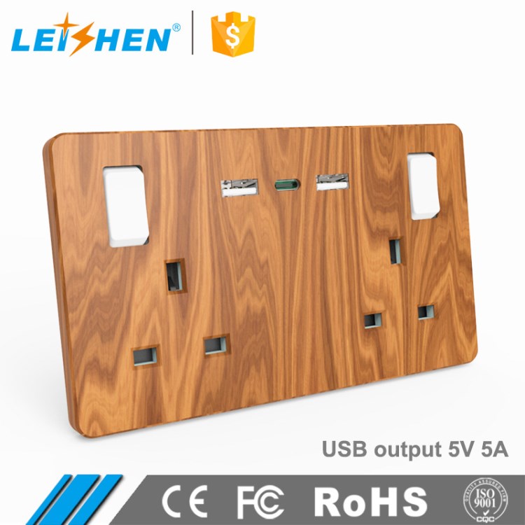 廠家直銷3USB帶13A英式插座 鋁合金墻壁插座  電源插座 新品上市