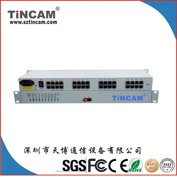 天博TINCAM 30路電話光端機(jī) 單模雙纖 20km SC  19英寸機(jī)架式