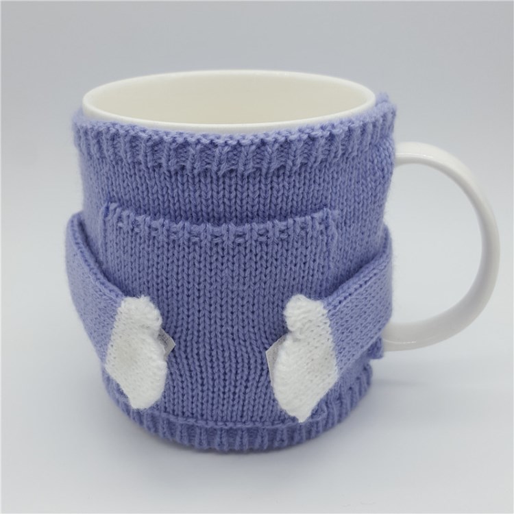 咖啡杯毛線套 水杯提花針織套 knitted mug cozy 花瓶毛織套