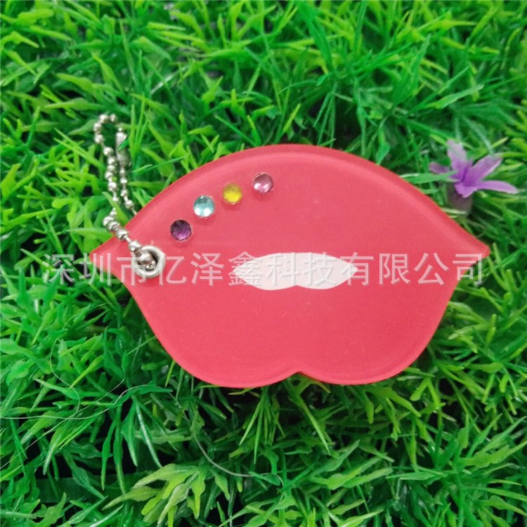 深圳億澤鑫廠家直銷來圖定制新款個性創意 亞克力鏡子鑰匙扣