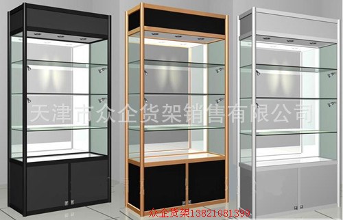 （定做）天津可拆裝式1*0.3*2m*3層鈦合金精品展柜 展架