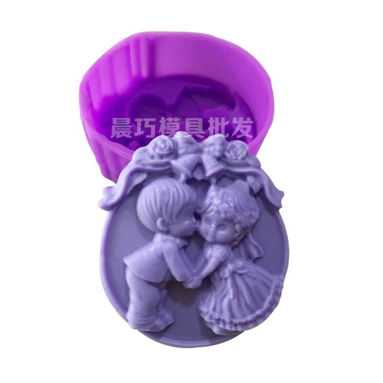 供應(yīng)硅膠蛋糕模具 鈴鐺天使模具 情侶天使模具 手工皂模 婚慶模具