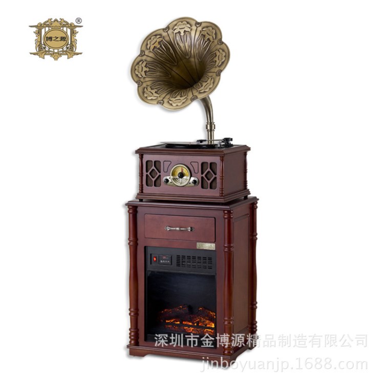 厂复古大喇叭留声机摆件模型仿古老式创意家居工艺品黑胶唱片装饰