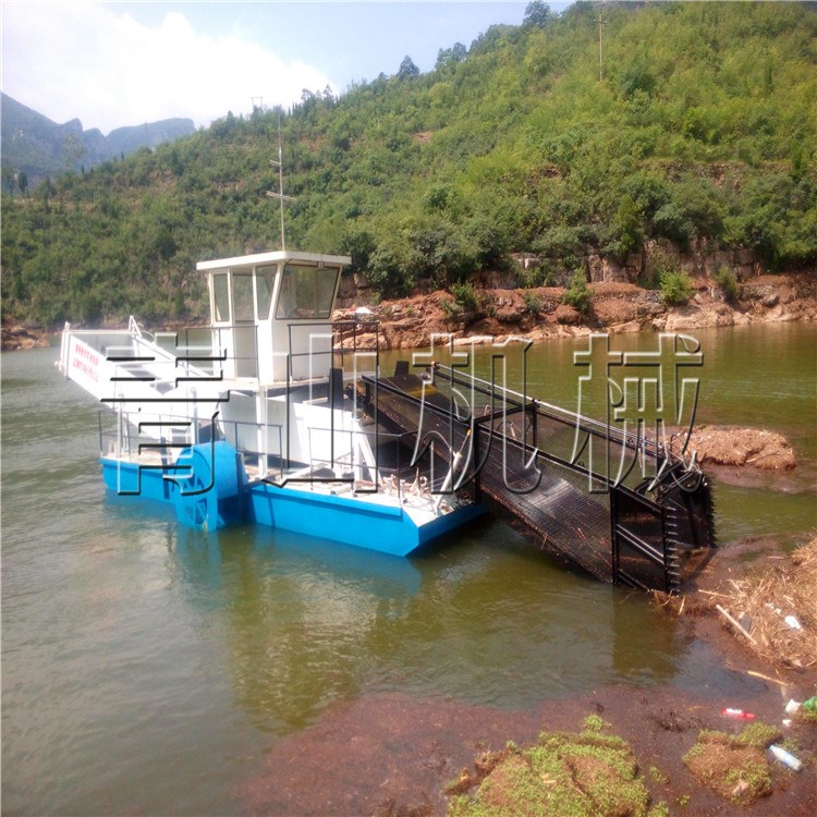 贵州河道垃圾打捞船 湖面水草收集船 水上割草清淤设备