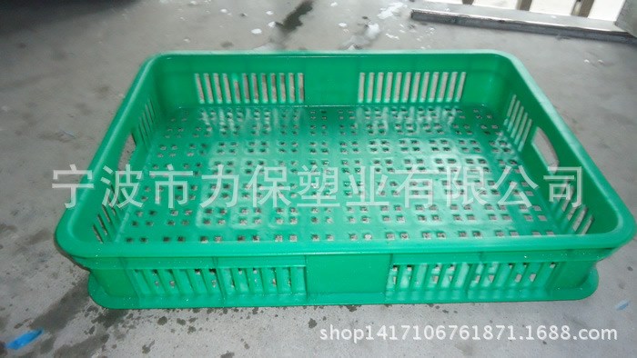 生產(chǎn)綠色藍(lán)色全新PE塑料筐福建泉州廈門(mén)一格筐高度1厘米矮筐