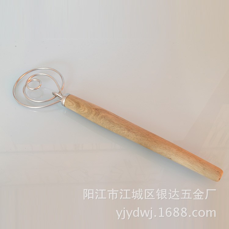 不銹鋼木柄打粉器 面粉攪拌器  攪拌棒 打蛋器 烘焙工具 原廠直銷