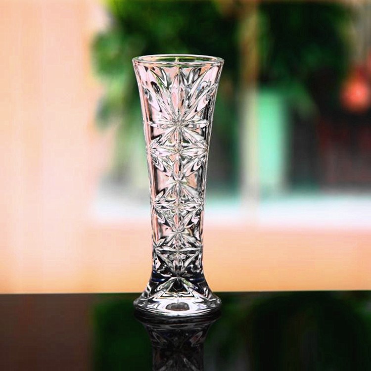 現(xiàn)代時(shí)尚水晶小號(hào)玻璃花瓶桌面餐桌客廳裝飾品新款一枝花廠家直銷(xiāo)