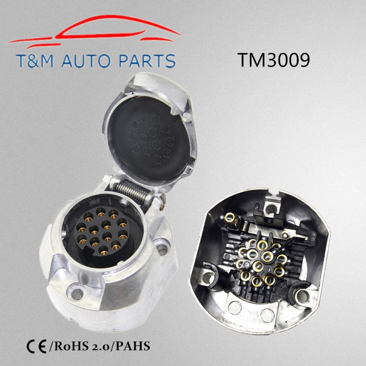 TM3009 13芯+1芯拖車用插座 13P 歐式七孔拖車插頭