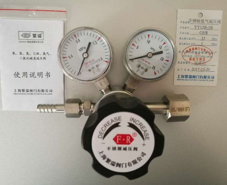 不銹鋼氧氣減壓閥YY12R-1R 氣特氣氣瓶調(diào)整器O2表316L 繁瑞
