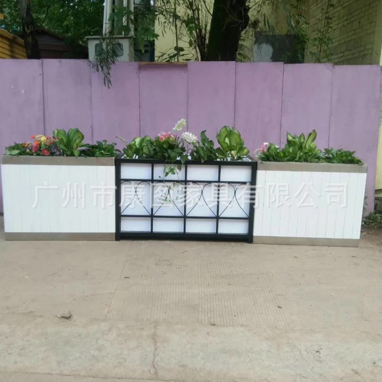 廣東廣州花箱廠家定做 防腐木花箱 戶(hù)外花箱 園林鐵藝花箱組