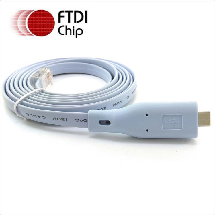 適用于思科路由器控線 ftdi usb rs232 rj45藍(lán)色控制線 console線