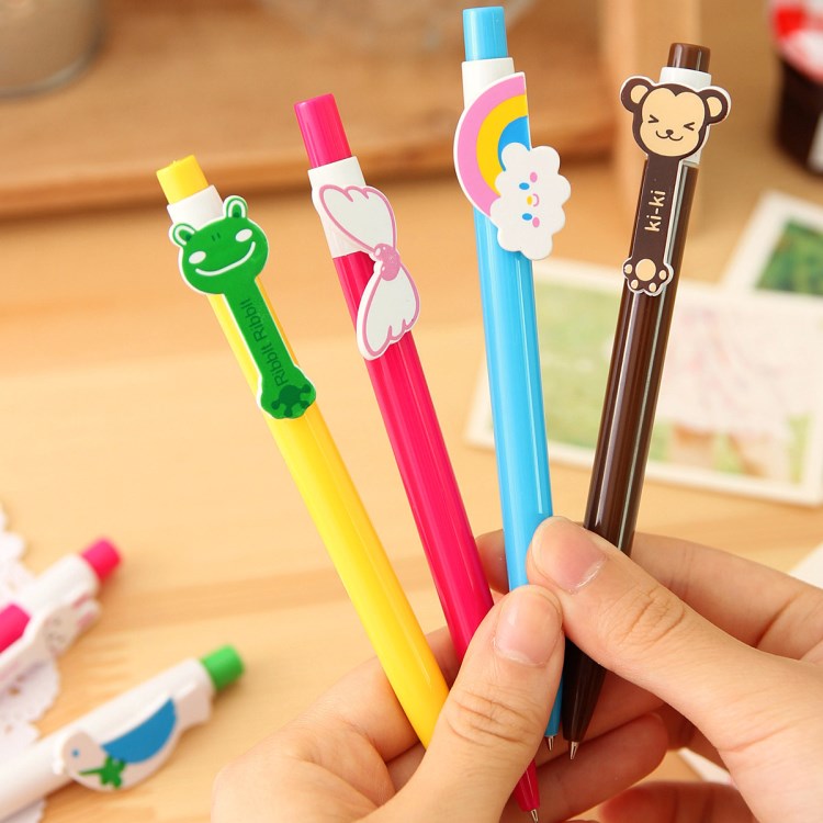 韓國創意文具 動物翅膀彩虹圓珠筆6款小清新卡通筆 學生獎品