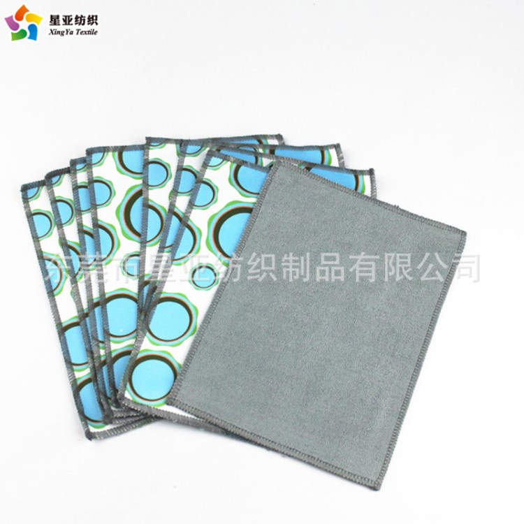 東莞星亞復(fù)合毛巾清潔布灰色單面數(shù)碼印花眼鏡布可擦拭鏡頭屏幕