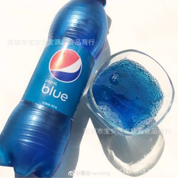 印尼巴厘岛 百事可乐 蓝色可乐pepsi blue梅子味450ml*12瓶/箱