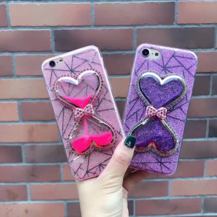 流沙iPhone6手機殼女splus愛心液體外殼沙漏蘋果7P硅膠防摔保護套