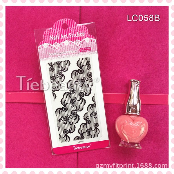 LC57-60 爆款日系時尚美甲超薄蕾絲指甲貼金屬美甲貼工廠定制