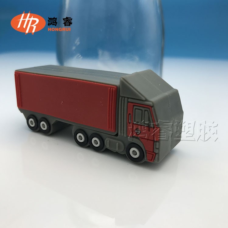大貨車卡車造型U盤保護外殼定做 芯片套卡通廣告禮品pvc軟膠立體