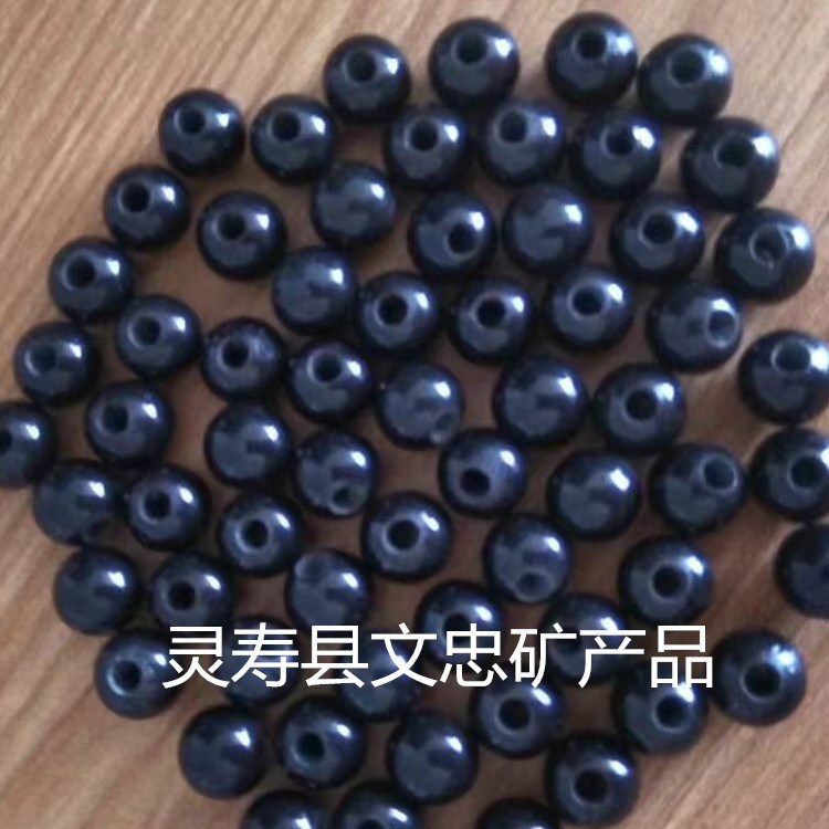 廠家直銷鍺石珠8mm 會(huì)銷專用DIY亮光黑珠帶釉鍺石珠