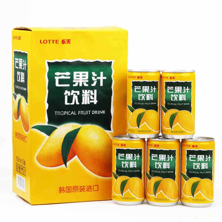 韓國(guó)飲料 LOTTE樂天芒果汁180ml*90瓶整箱裝果汁飲料