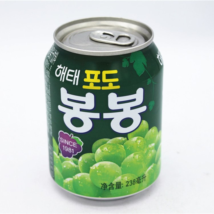 韩国饮料批发多口味果汁海太葡萄汁/葡萄椰果汁238ml*12/箱