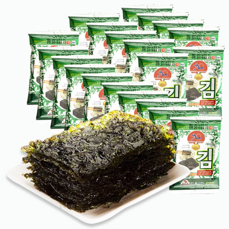 韓國開袋即食海苔 九日迷你海苔16g*45/箱 九日海苔整箱批發(fā)