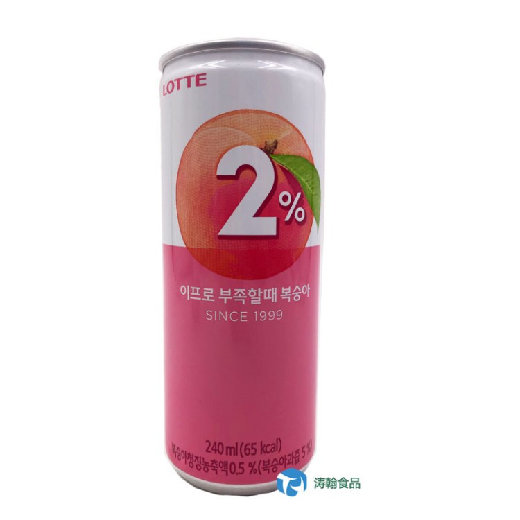 樂天2%桃汁飲料240ml*30韓國喜鋪飲料水蜜桃果汁婚慶果味飲品