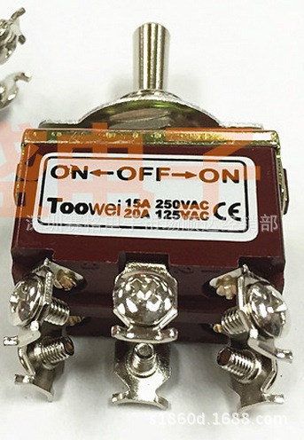 TOOWEI太瑋 12MM 搖頭 鈕子開關(guān) 6腳3檔 T702 1250VAC 1322