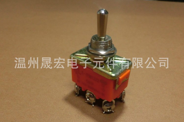 廠家直銷 紅心鈕子開關(guān)E-TEN1322三檔6只腳 ON-OFF-ON 螺絲腳