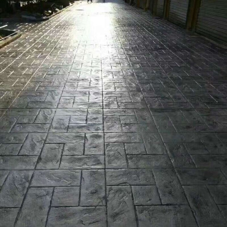 彩色壓模地坪 壓花地坪材料復古壓花地坪 彩色水泥混凝土壓印