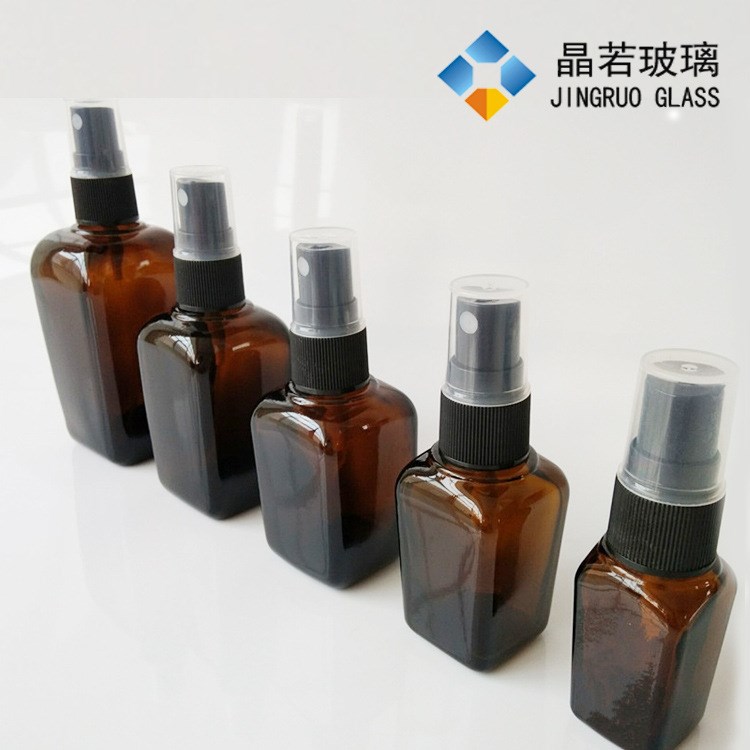 現(xiàn)貨供應(yīng)方形精油瓶 10毫升-100毫升茶色方瓶化妝品瓶雅詩(shī)蘭黛瓶