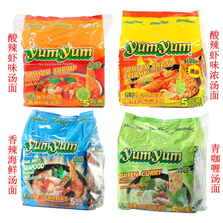 泰國(guó)yumyum 養(yǎng)養(yǎng)牌冬蔭功酸辣蝦味濃湯面 350g*6袋/箱 整箱批發(fā)