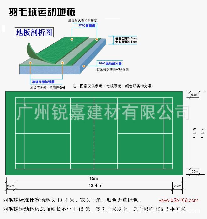 生產(chǎn)羽毛球場專用彈性PVC運動地板，