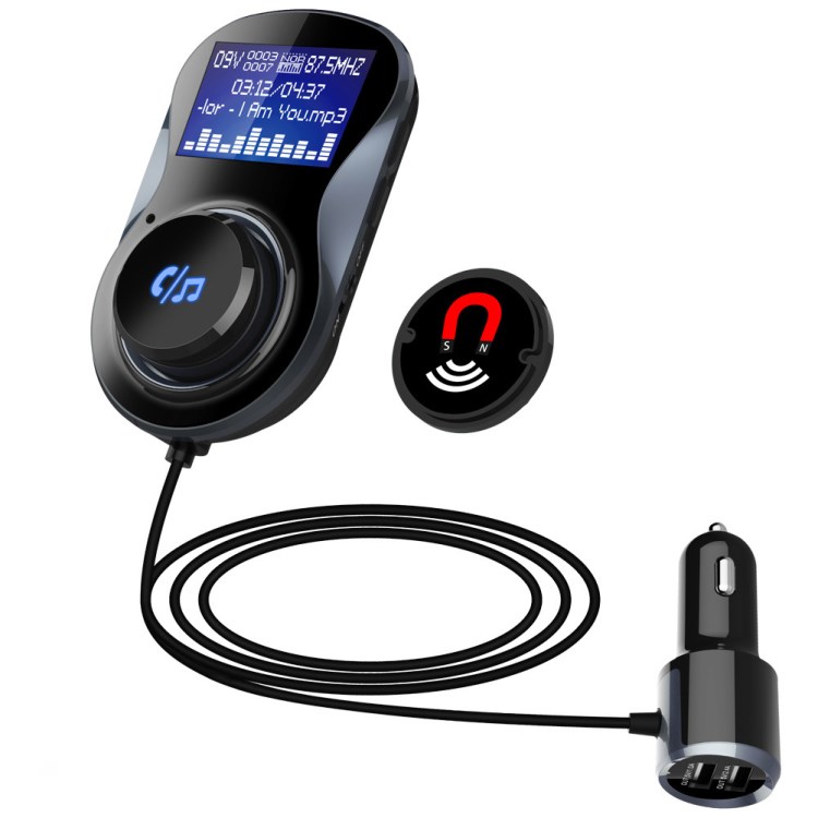 新款車載mp3藍(lán)牙播放器3.4A車載充電器免提通話歌曲顯示TF卡U盤