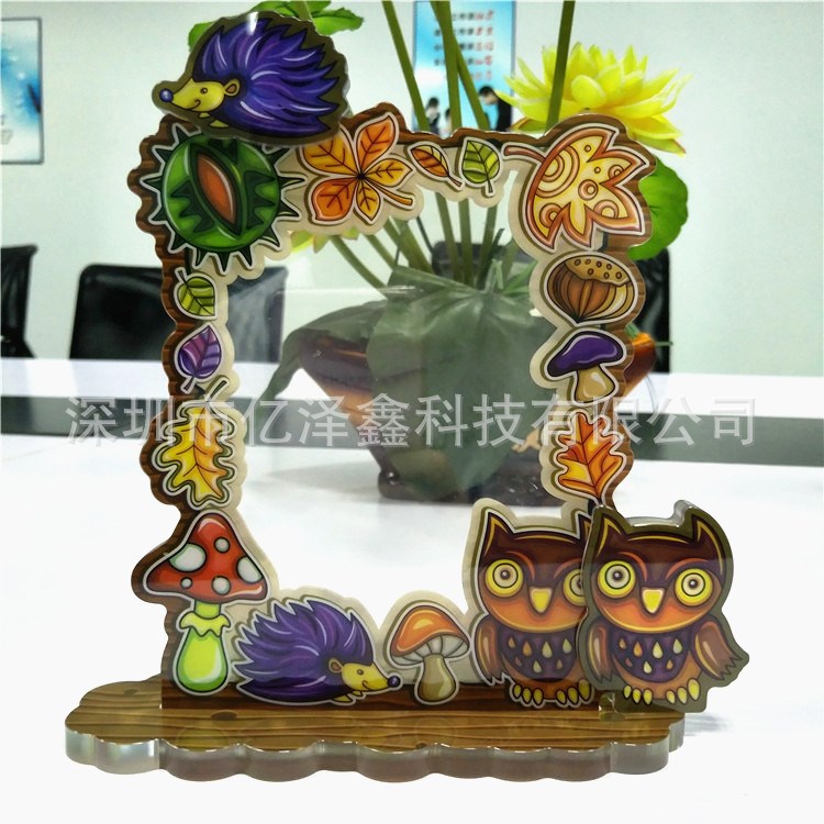 UV雙面印刷相框透明亞克力旋轉多功能相框定制做迪斯尼廠商