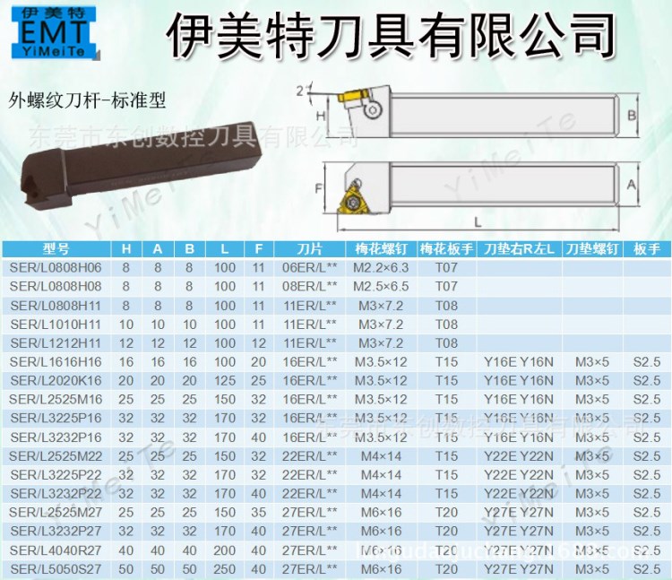 數(shù)控刀具外螺紋車刀桿SER2525M16標(biāo)準(zhǔn)型螺紋刀桿非標(biāo)刀具均可定做