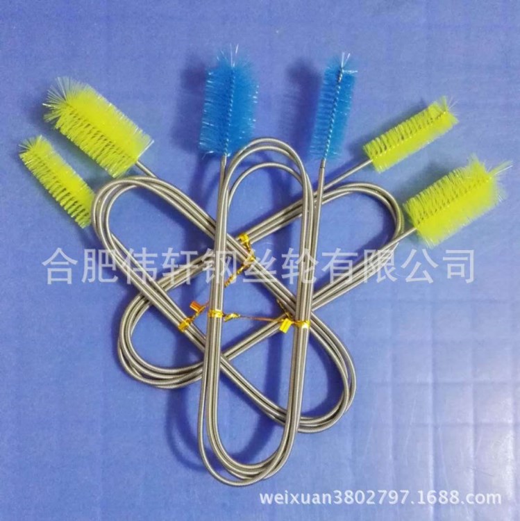 廠家直銷尼龍絲水族進(jìn)出口過濾器彈簧刷魚缸管道清潔刷子彈簧刷