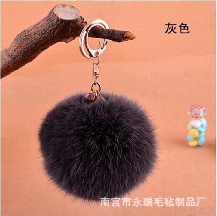 廠家訂做服裝輔料飾品家兔毛皮球鞋帽兔毛盤花包包手機獺兔球掛件