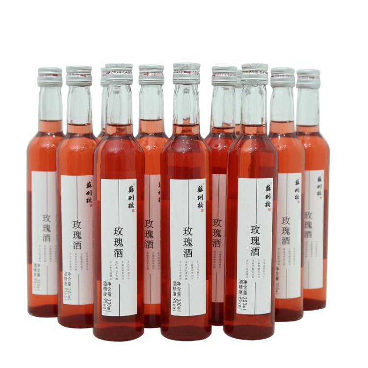 蘇州橋酒玫瑰酒蘇州特產(chǎn)果酒女士酒低度甜酒9度300ml*12瓶批發(fā)